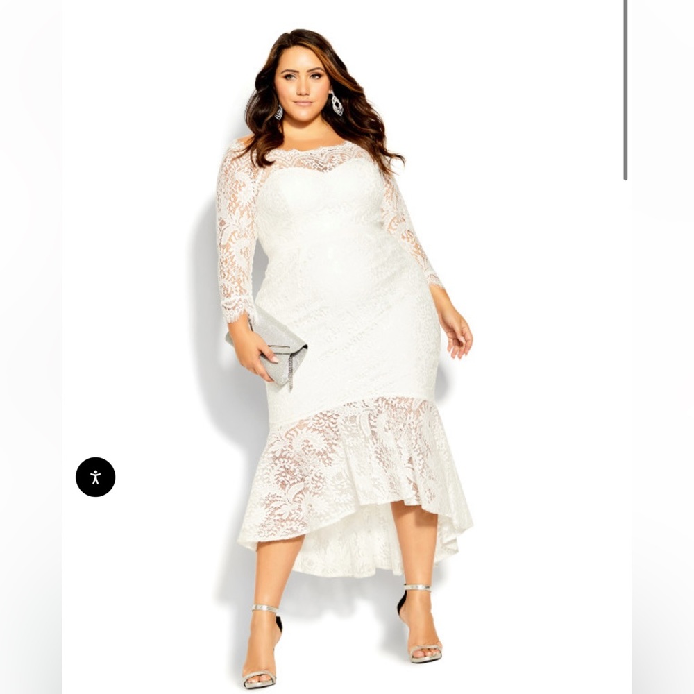 NWT City Chic Estella White Lace Maxi Dress